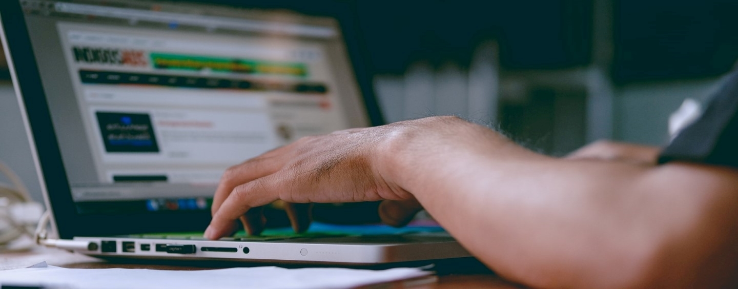 Man using his laptop